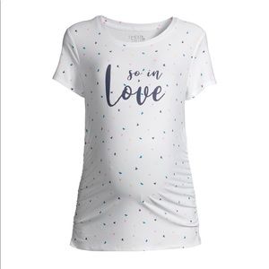 Time and Tru “So In Love” Maternity Short Sleeve Heart print T-Shirt-M
